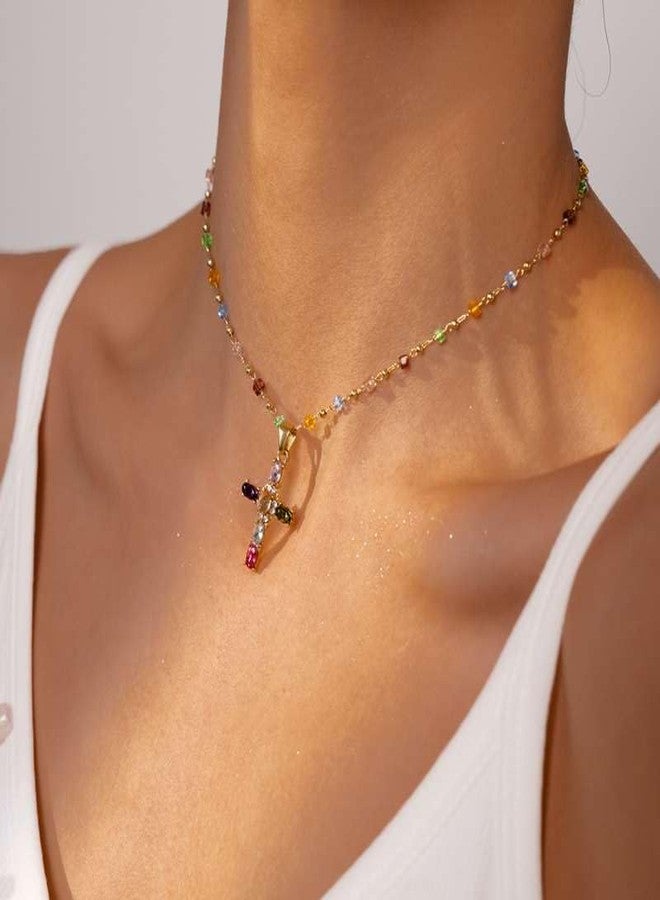 Blytheyes Rainbow Cross Pendant Necklace (Rainbow Cross Necklace) - Image 2
